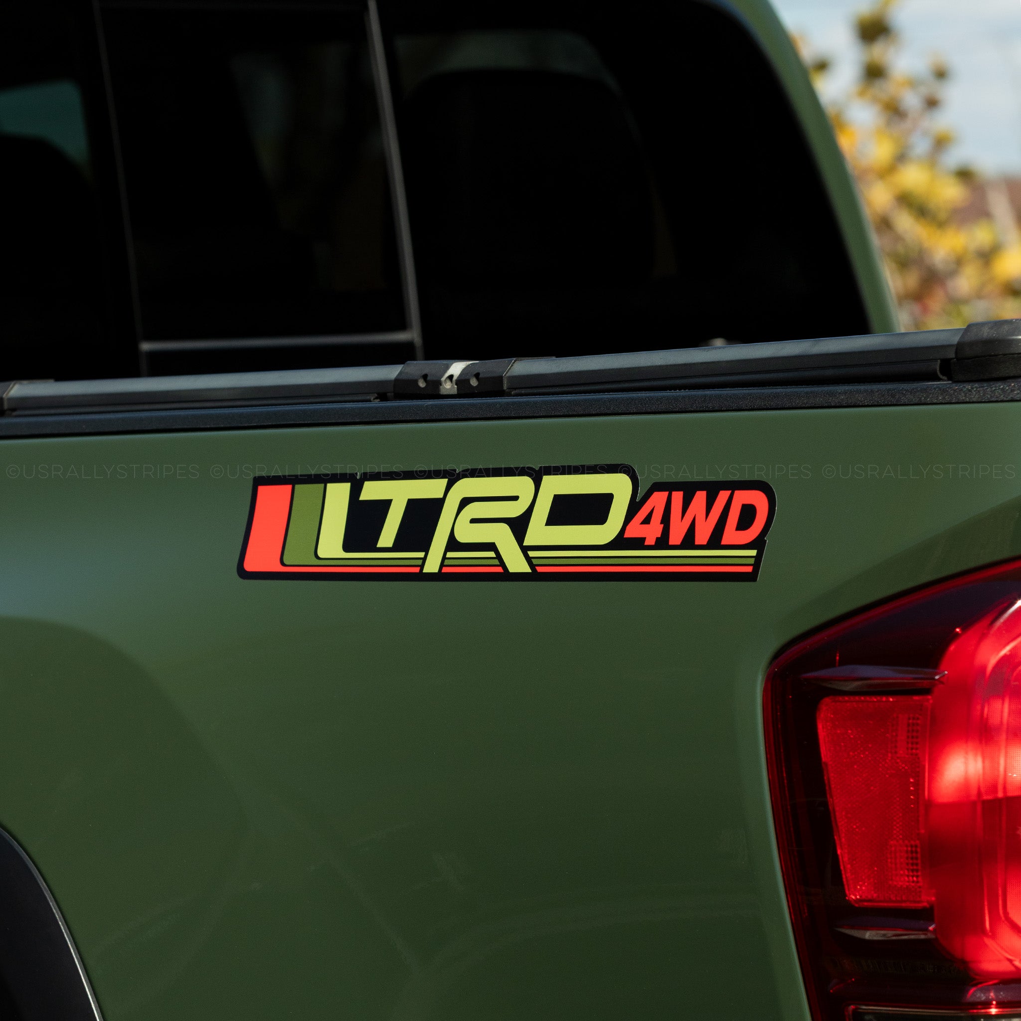 TRD Tri-Color 4wd bedside decal set for Toyota Tacoma | green
