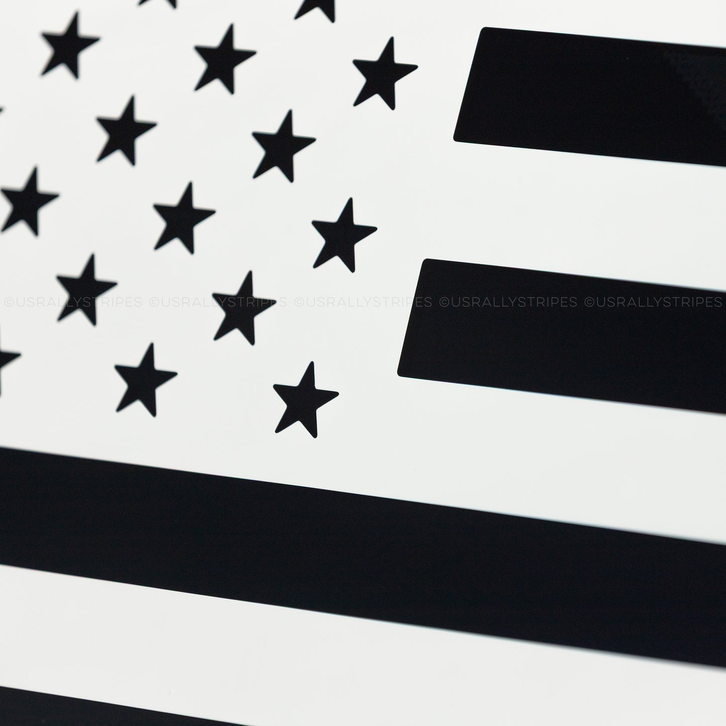 US flag pre-cut accent decal fits 2024 Ford Mustang quarter windows | white