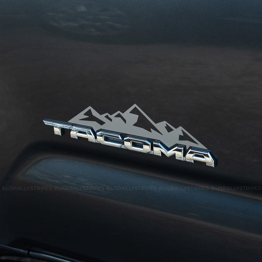 Smoky mountain badge decal set fits Toyota Tacoma 3rd Gen - SLVR