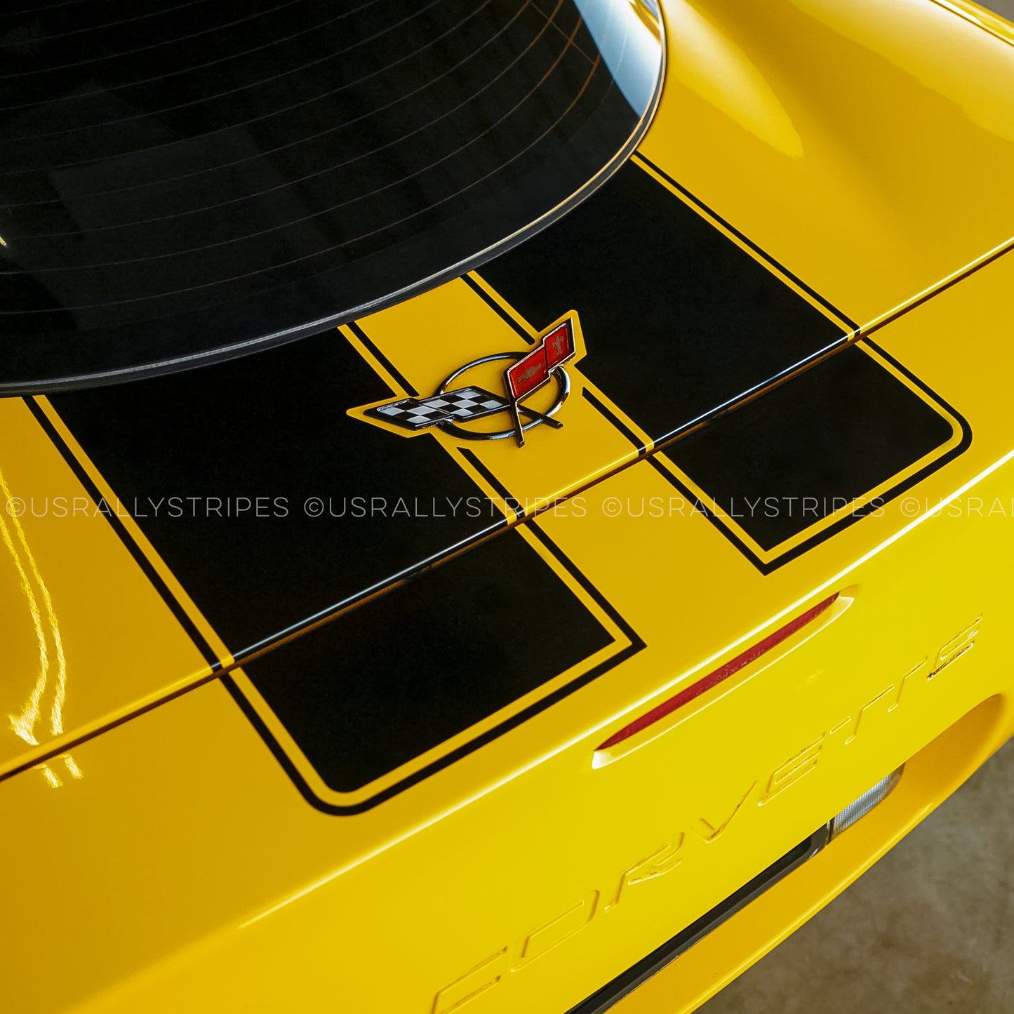 Racing stripes pre-cut decal set fits Chevrolet Corvette C5 fastback coupé 1997-2004 - US Rallystripes