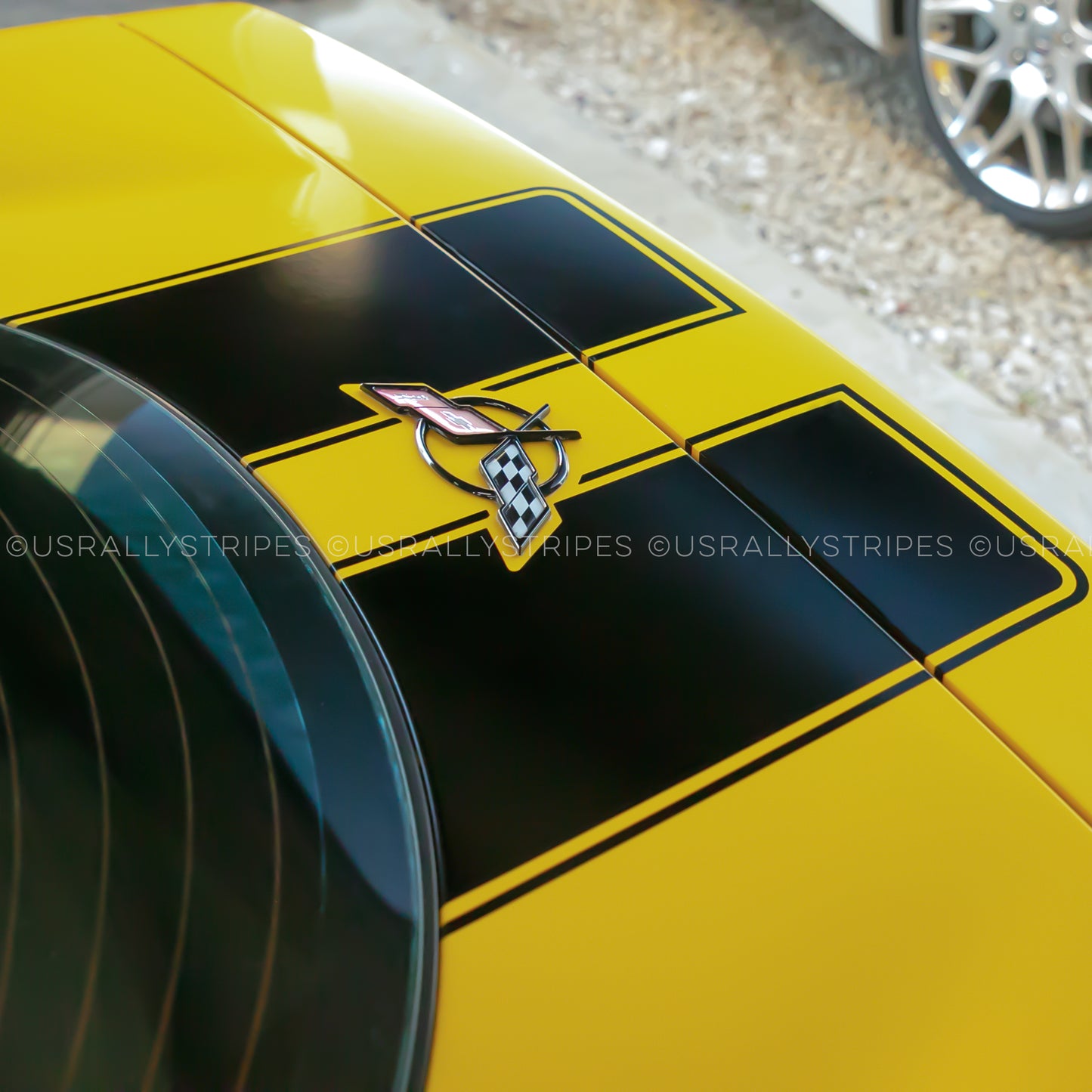 Racing stripes pre-cut decal set fits Chevrolet Corvette C5 fastback coupé 1997-2004 - US Rallystripes