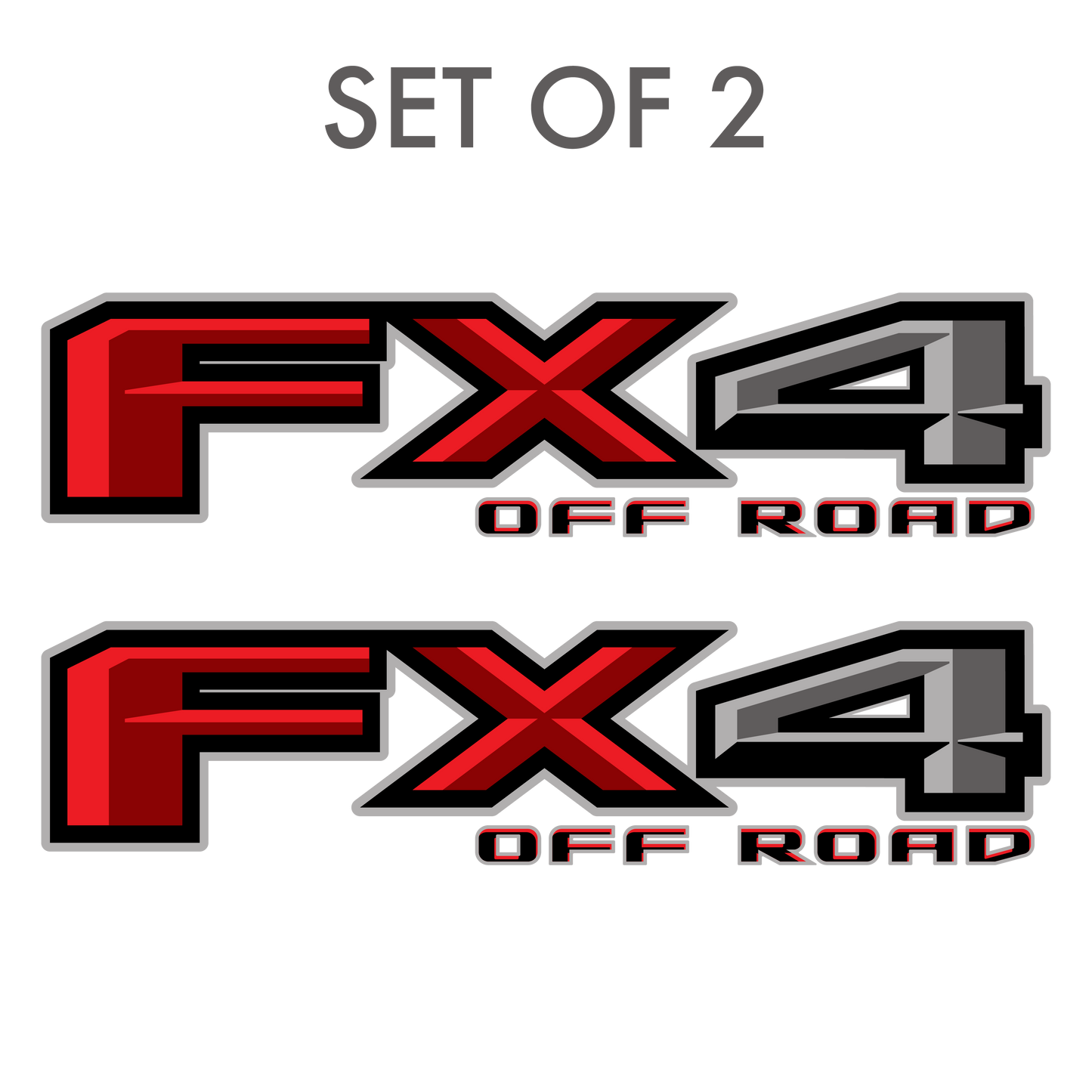 Set of 2: FX4 off-road vinyl decal for 2015-2020 Ford F-150 pickup truck bedside - US Rallystripes