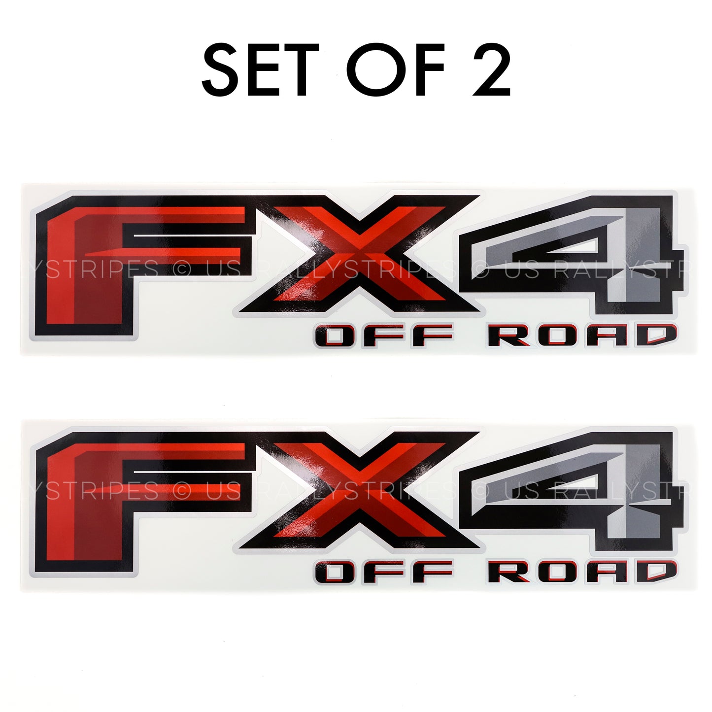 Set of 2: FX4 off-road vinyl decal for 2015-2020 Ford F-150 pickup truck bedside - US Rallystripes