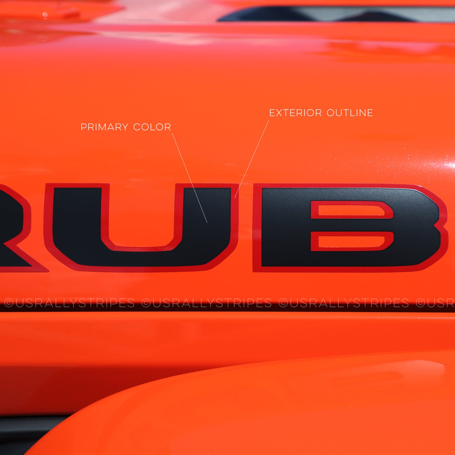 Rubicon hood decal set fits 2019-2020 Jeep Wrangler - US Rallystripes