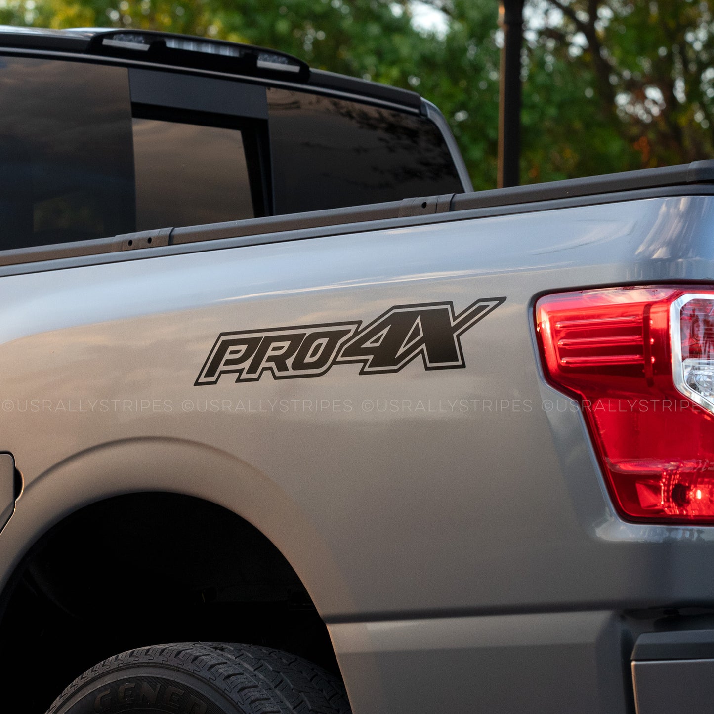 PRO-4X die-cut vinyl decal for 2015-2019 Nissan Titan XD bedside