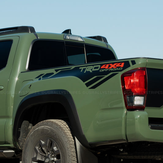 TRD 4x4 off-road bedside vinyl decal set fits 2016-2022 Toyota Tacoma