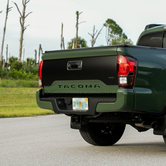 Tailgate blackout pre-cut vinyl w/ V6 badge fits 3rd Gen Toyota Tacoma