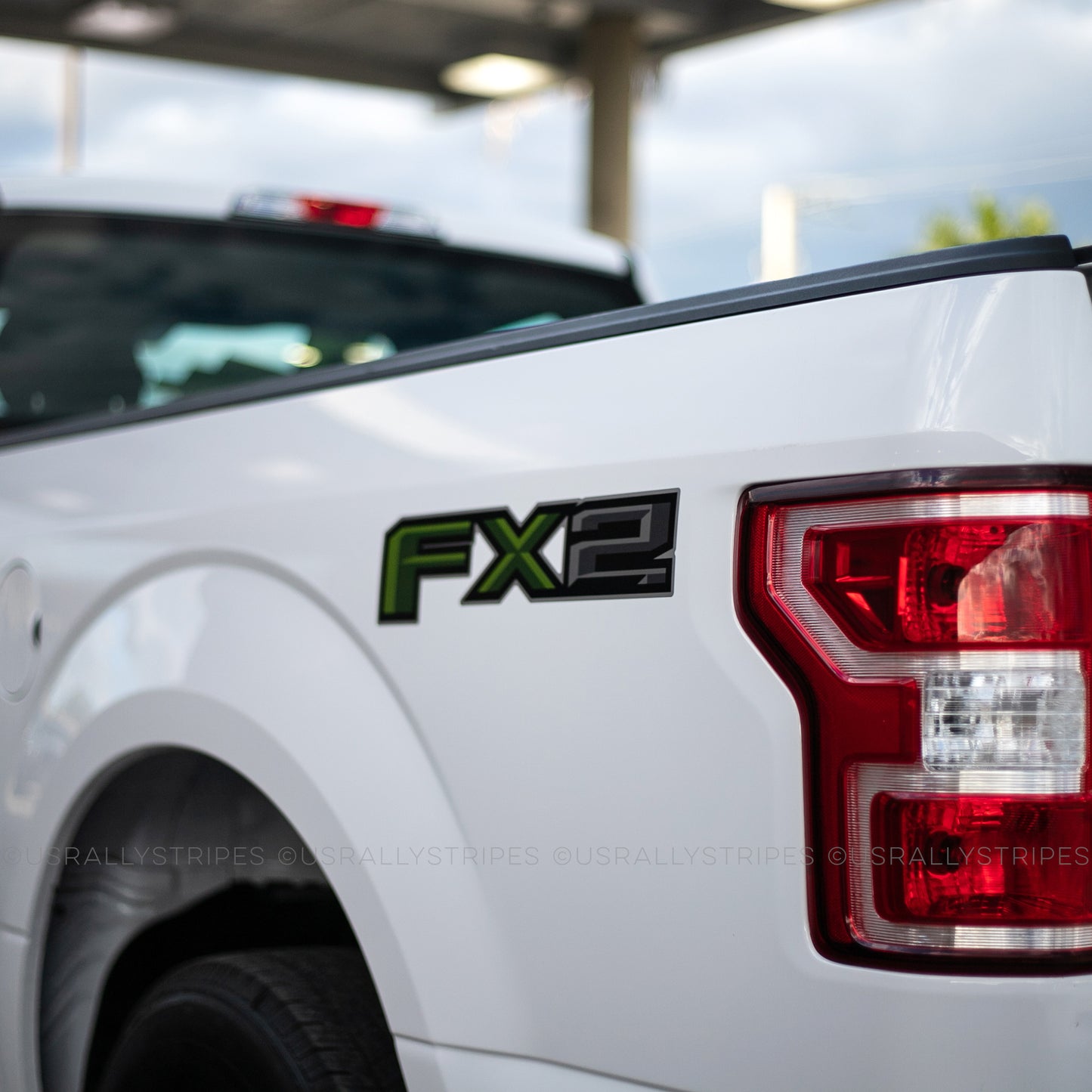 Ford F-150 FX2 vinyl decal monster green bedside