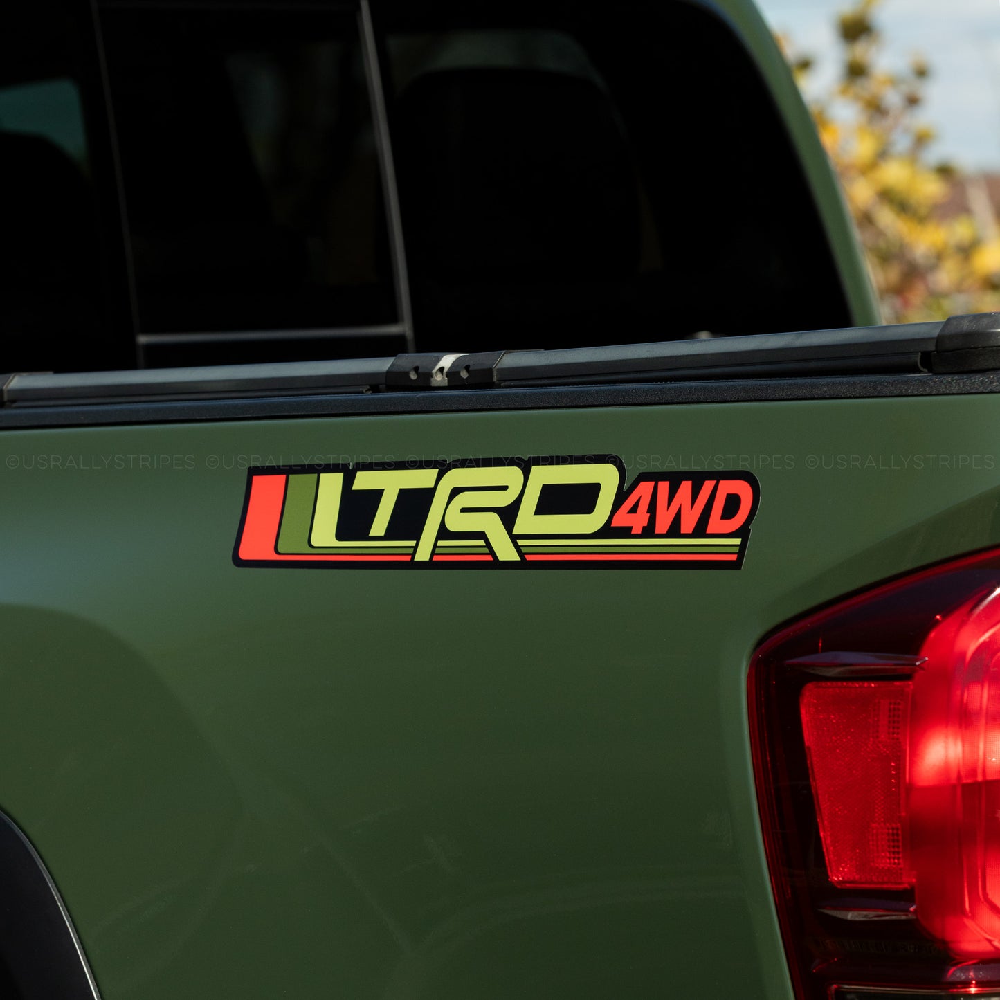 TRD Tri-Color 4wd bedside decal set for Toyota Tacoma | green edition