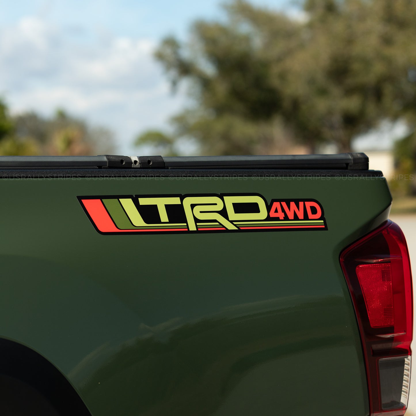 TRD Tri-Color 4wd bedside decal set for Toyota Tacoma | green edition