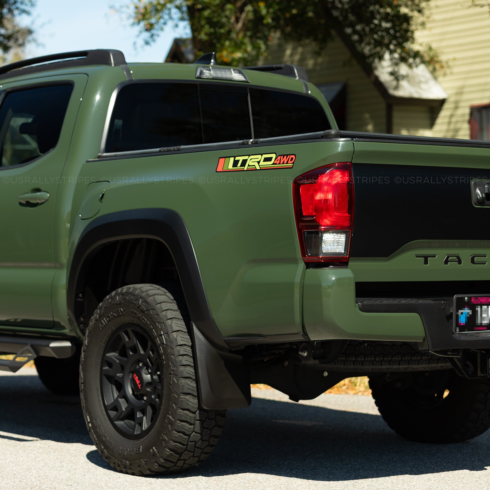 TRD Tri-Color 4wd bedside decal set for Toyota Tacoma | green