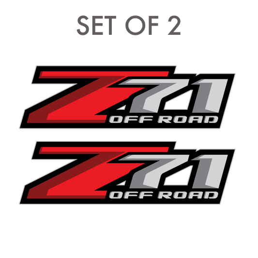 Set of 2: Z71 off-road decal for 2017-2019 Chevrolet Silverado GMC Sierra pickup truck bedside - US Rallystripes