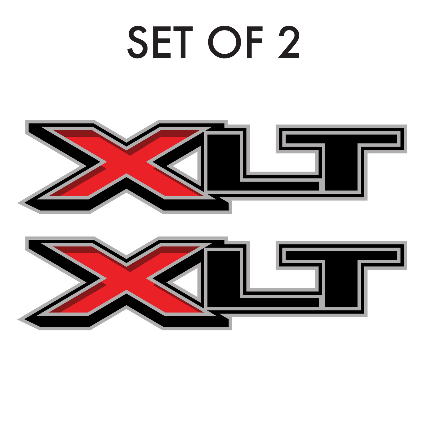 Set of 2: XLT vinyl sticker fits 2019 Ford F-150 F-250 pickup truck bedside - US Rallystripes