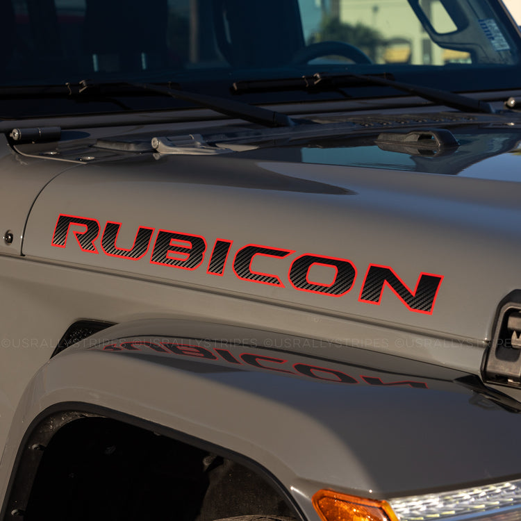 Rubicon hood vinyl decal set for 2018-2021 Jeep Wrangler JL