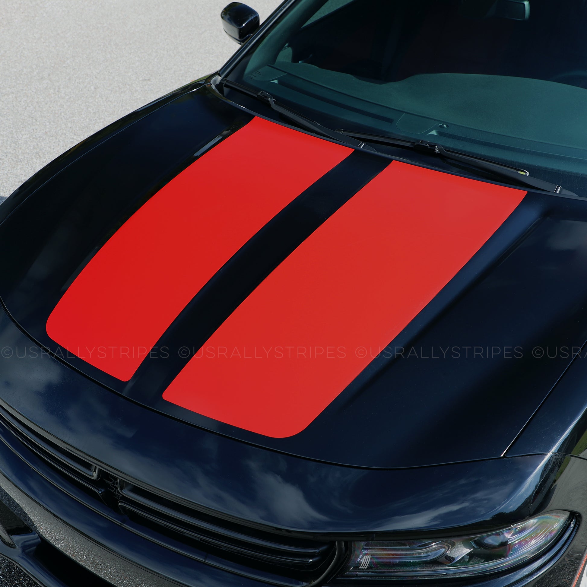 Pre-cut hood vinyl decal set fits Dodge Charger 2015-2020 - US Rallystripes