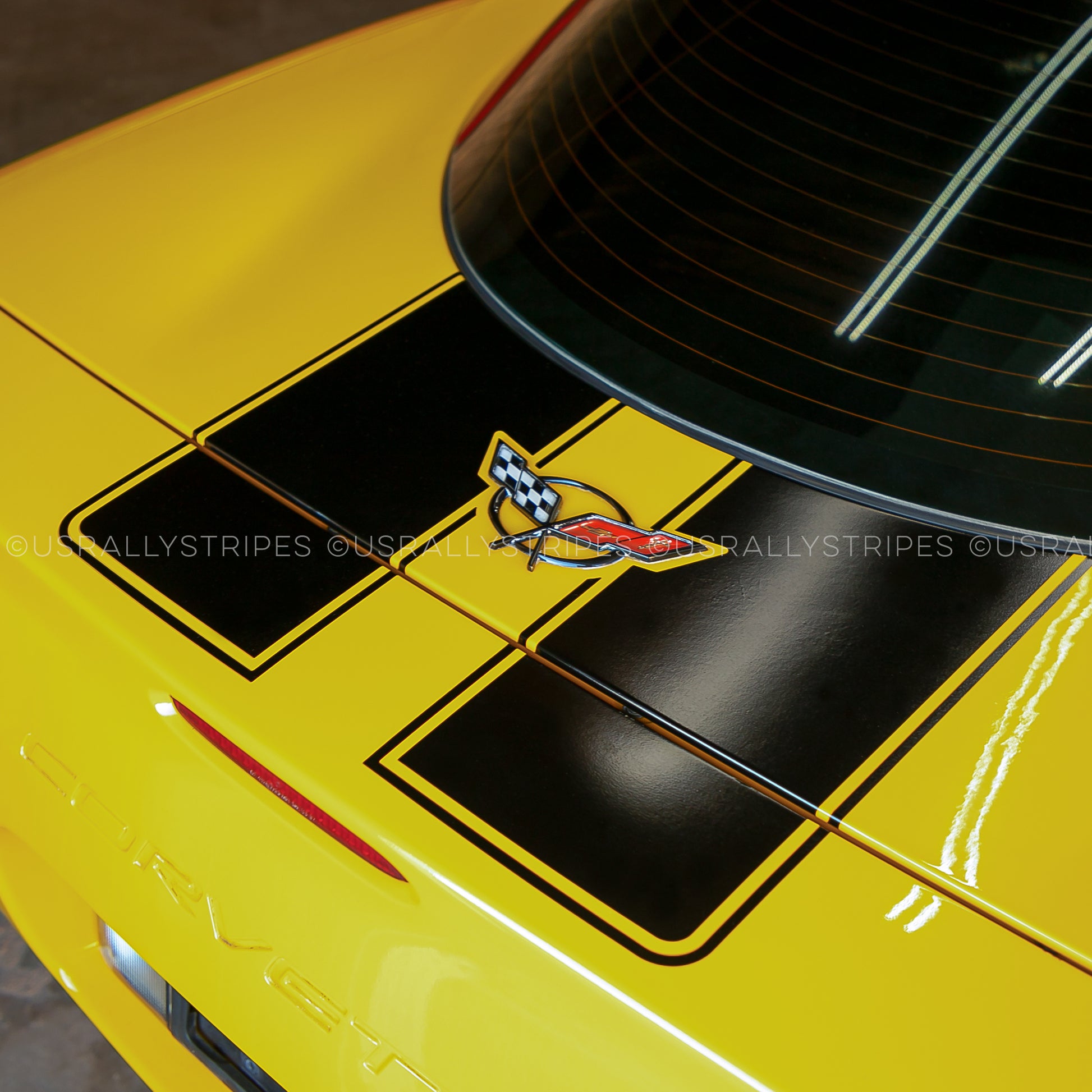 Racing stripes pre-cut decal set fits Chevrolet Corvette C5 fastback coupé 1997-2004 - US Rallystripes
