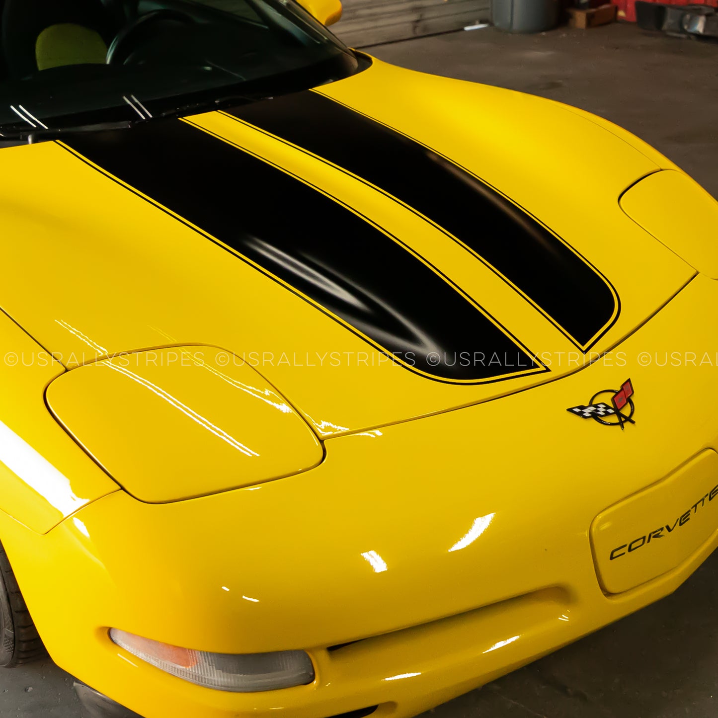 Racing stripes pre-cut decal set fits Chevrolet Corvette C5 fastback coupé 1997-2004 - US Rallystripes