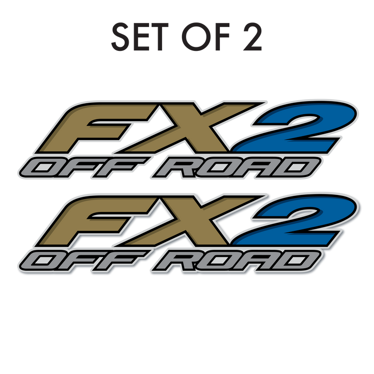Set of 2: FX2 off-road pre-cut decal for pickup truck bedside - US Rallystripes