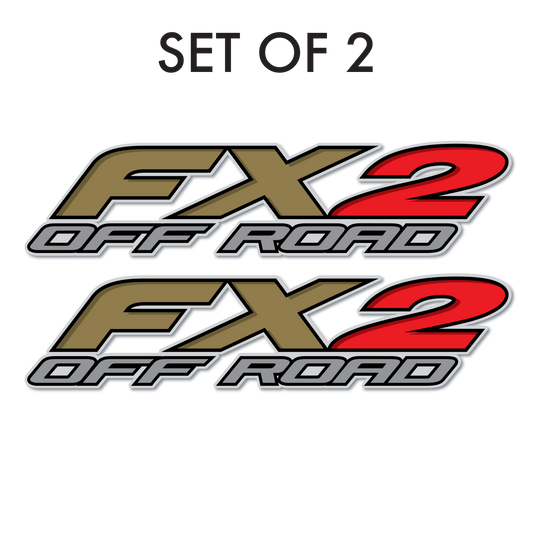 Set of 2: FX2 off-road pre-cut decal for pickup truck bedside - US Rallystripes