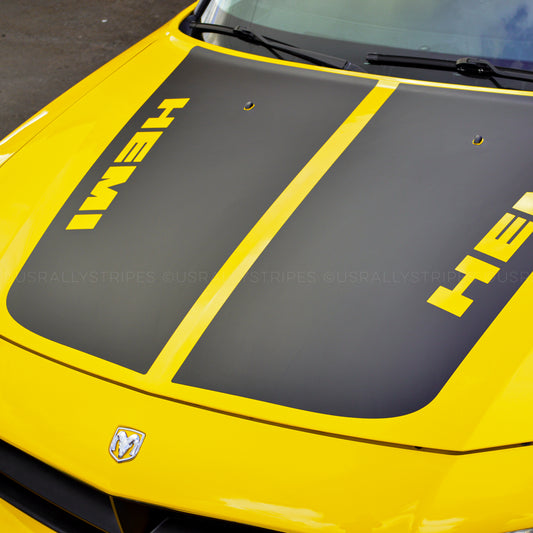 HEMI style hood stripes pre-cut decal set for Dodge Charger 2006-2010 - US Rallystripes