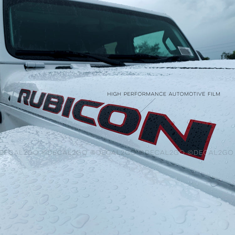 Rubicon hood decal set fits 2019-2020 Jeep Wrangler - US Rallystripes