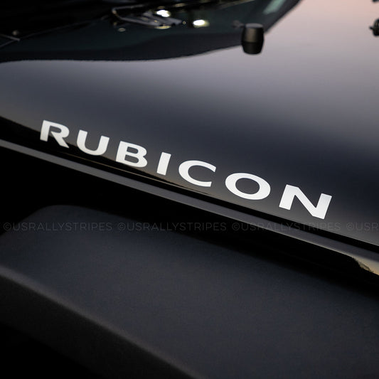 RUBICON vinyl decal set fits Jeep Wrangler 2007-2016 hood - US Rallystripes