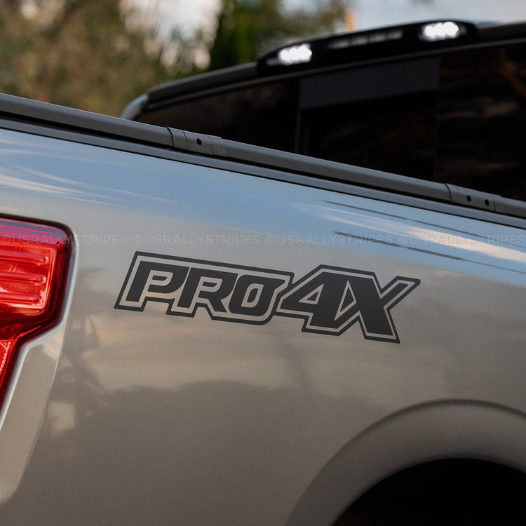 PRO-4X die-cut vinyl decal for 2015-2019 Nissan Titan XD bedside