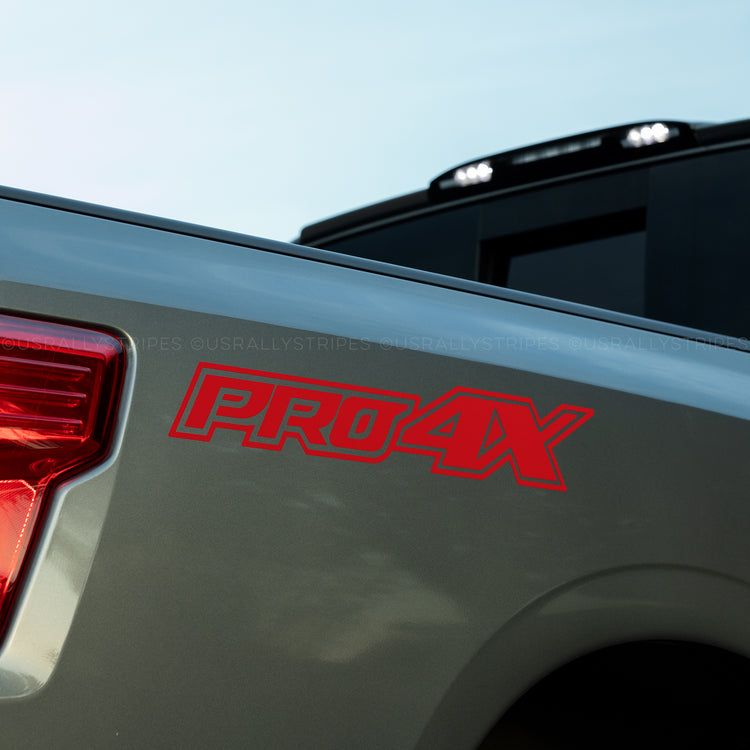 PRO-4X die-cut vinyl decal for 2015-2019 Nissan Titan XD bedside