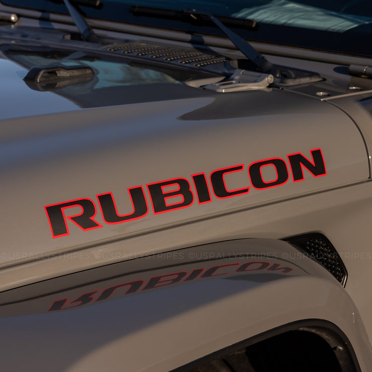 Rubicon hood vinyl decal set for Jeep Wrangler | 10th Anniversary