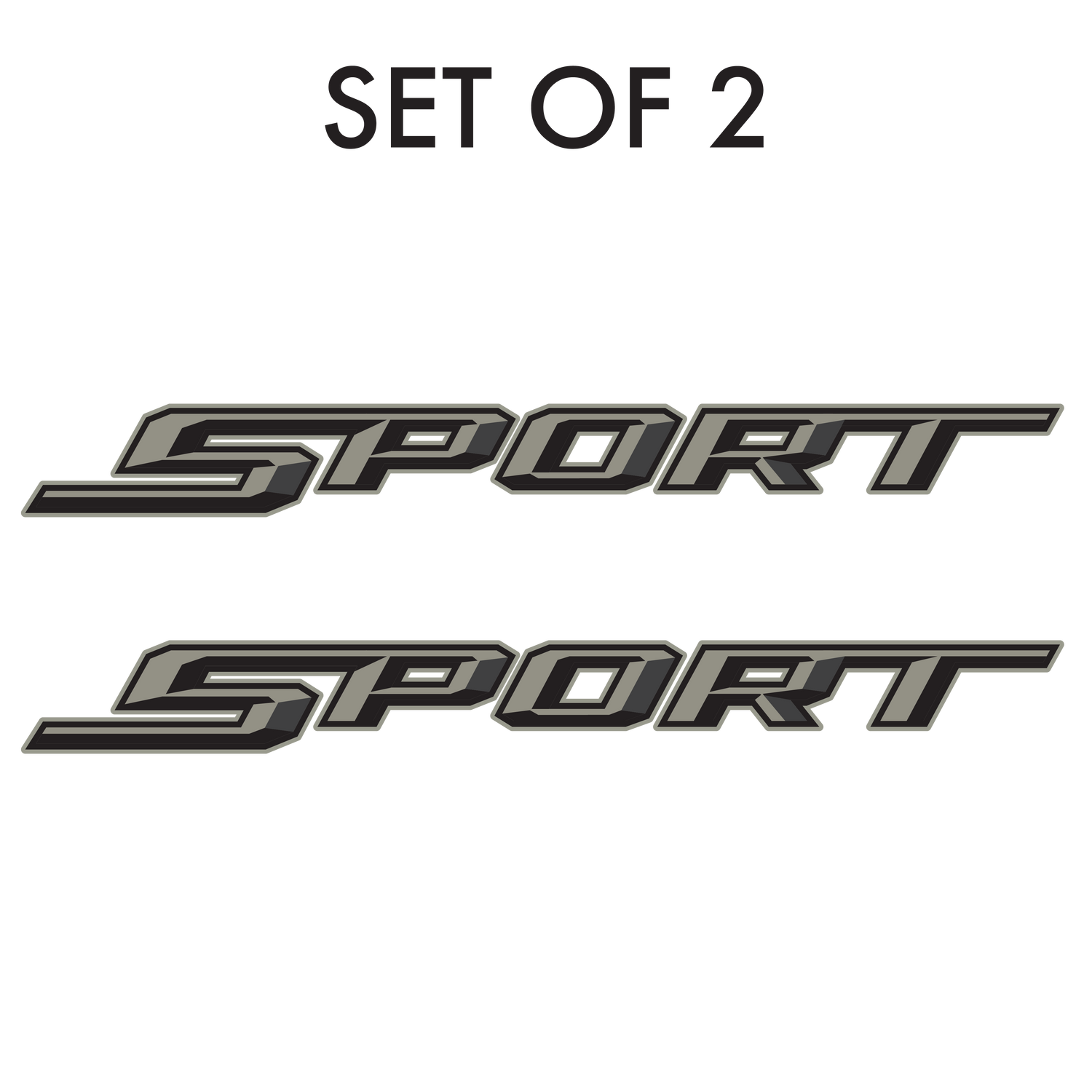 Set of 2:  Sport decal for 2017-2019 Ford F-150 F-250 pickup truck bedside - US Rallystripes