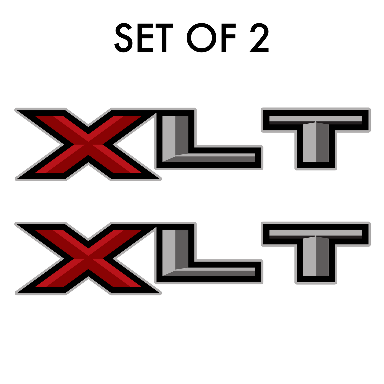 Set of 2: XLT vinyl decal for 2017-2019 Ford F-150 pickup truck bedside - US Rallystripes