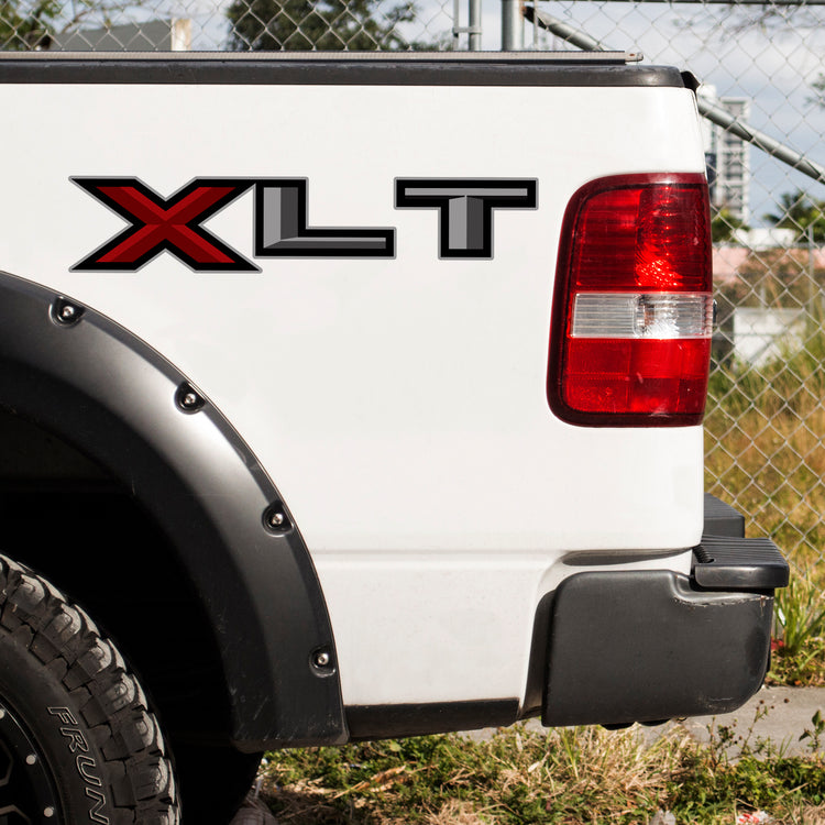 Set of 2: XLT vinyl decal for 2017-2019 Ford F-150 pickup truck bedside - US Rallystripes