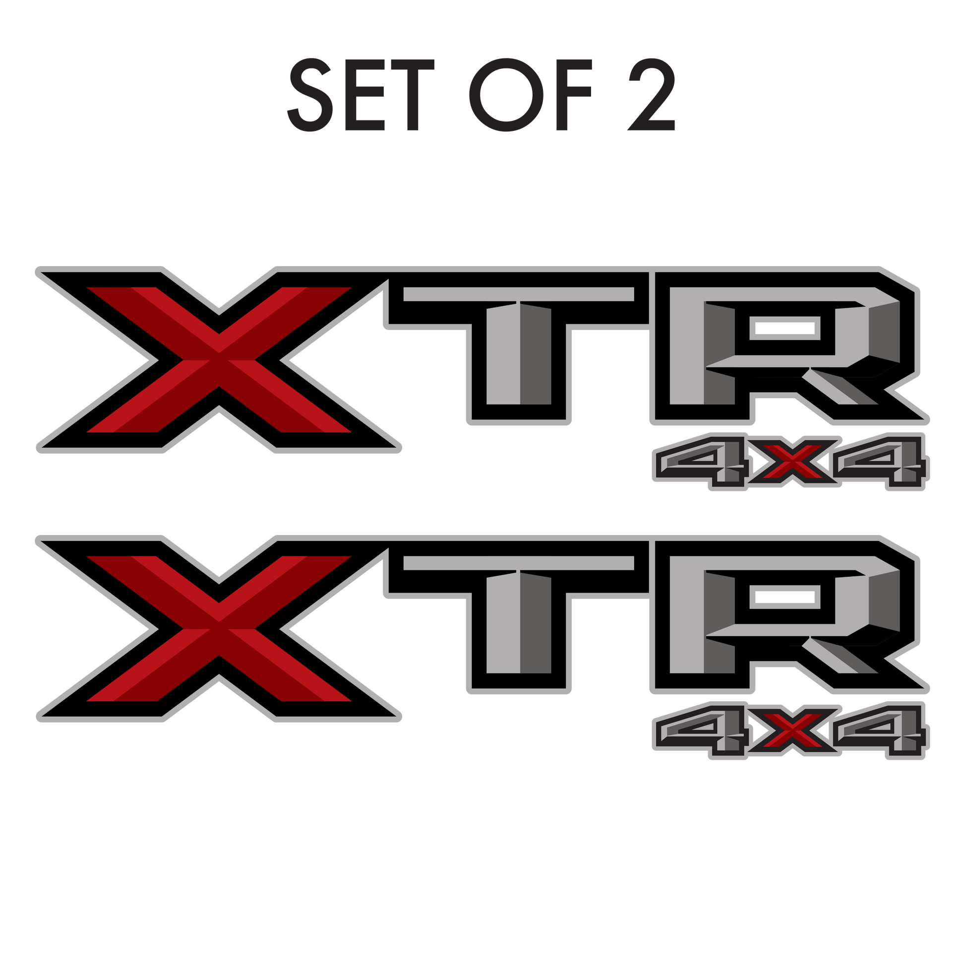 Set of 2: XTR 4X4 vinyl decal for 2017-2019 Ford F-150 F-250 pickup truck bedside - US Rallystripes