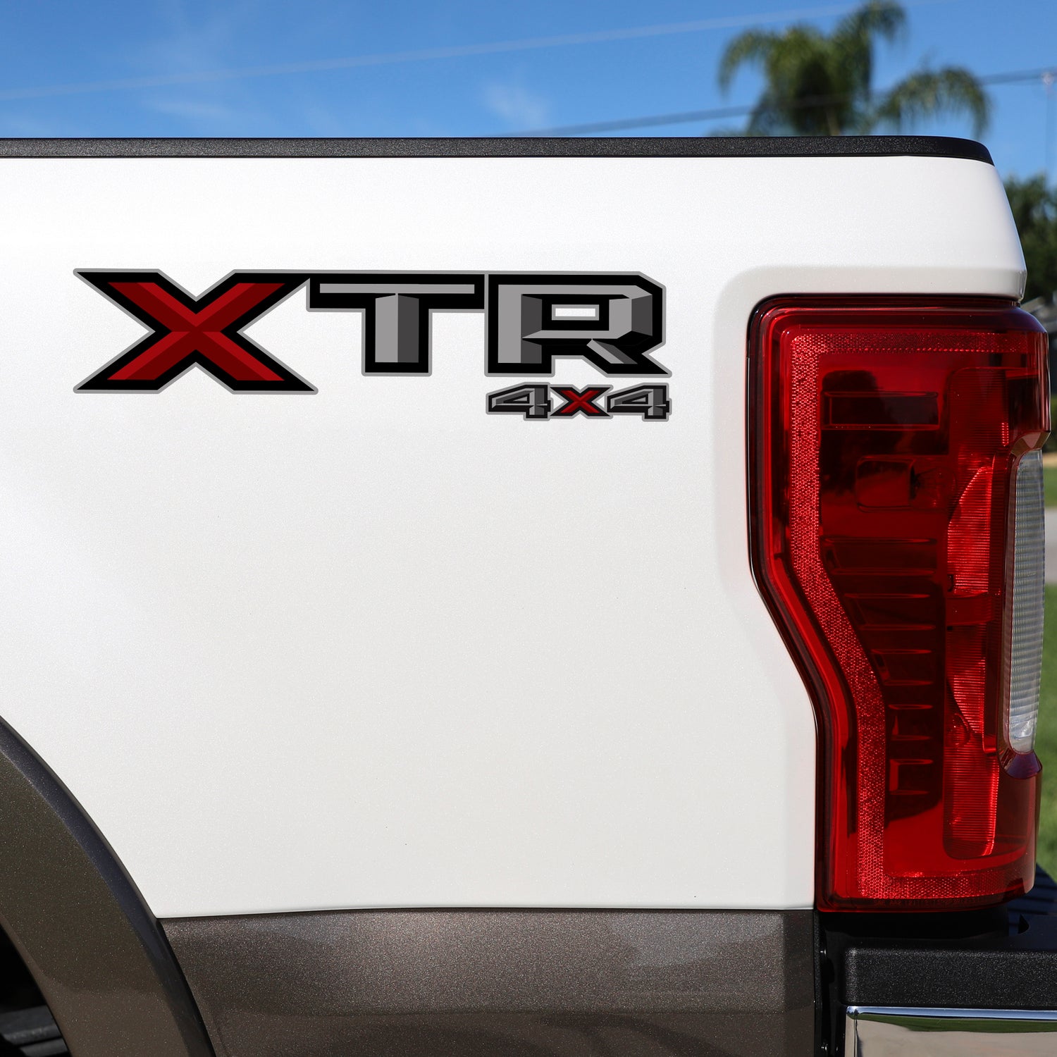Set of 2: XTR 4X4 vinyl decal for 2017-2019 Ford F-150 F-250 pickup truck bedside - US Rallystripes