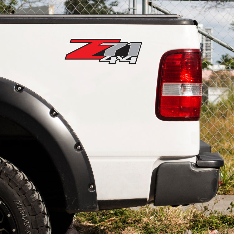 Set of 2: Z71 4x4 sticker for 2007-2013 Chevrolet Silverado GMC Sierra pickup truck bedside - US Rallystripes