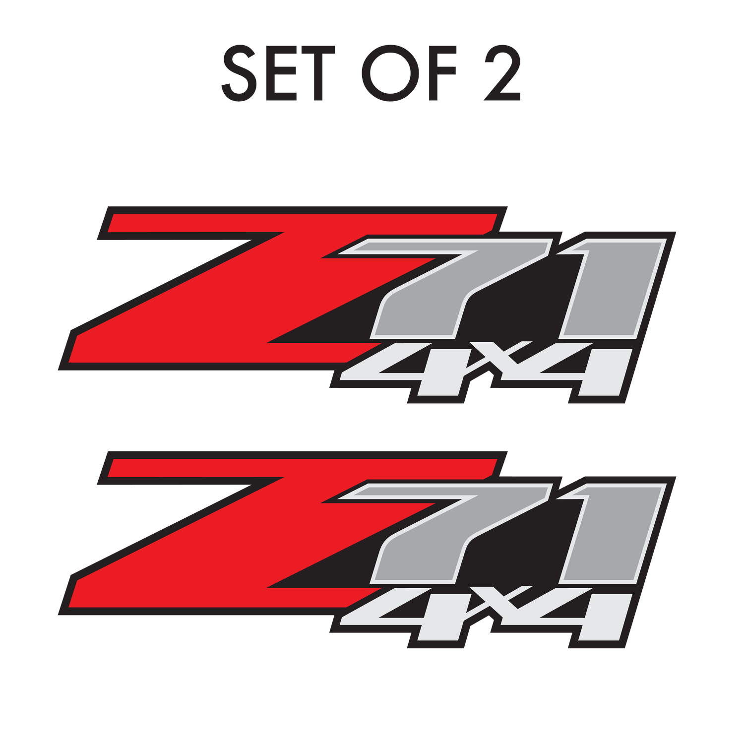 Set of 2: Z71 4x4 sticker for 2007-2013 Chevrolet Silverado GMC Sierra pickup truck bedside - US Rallystripes
