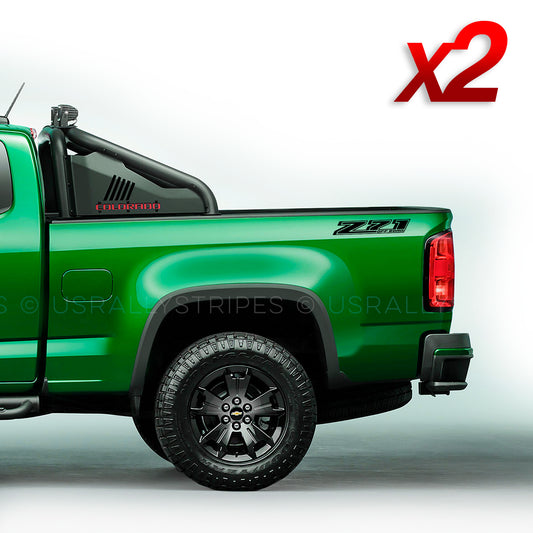 Z71 off-road decal set for 2014-2019 Chevrolet Colorado pickup truck bedside - US Rallystripes