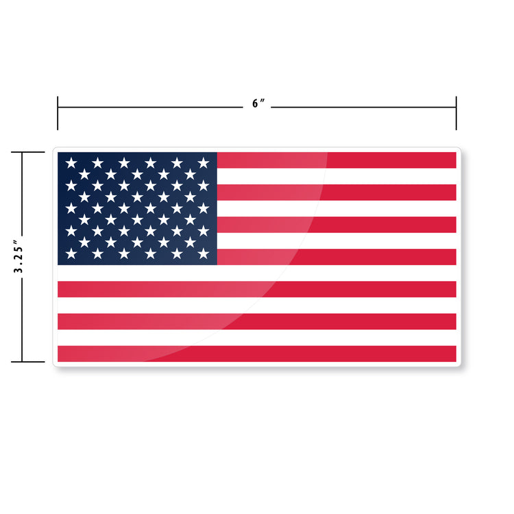 Reflective 6" USA flag nighttime visible sticker - US Rallystripes