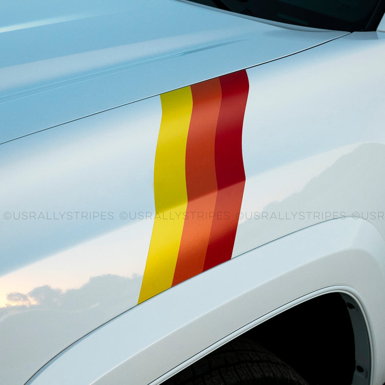 Classic TRD tri-color racing stripes for 3rd Generation Toyota Tacoma - US Rallystripes