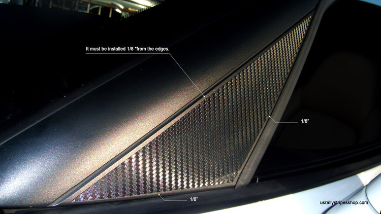Set of 2: 3D carbon fiber pillar trim pre-cut vinyl sticker for Chevrolet Corvette C6 2005-2013 - US Rallystripes