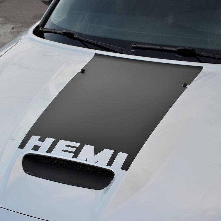 Hood scoop top blackout pre-cut decal w/ HEMI cut-out fits Dodge Charger SRT8 2006-10 - US Rallystripes