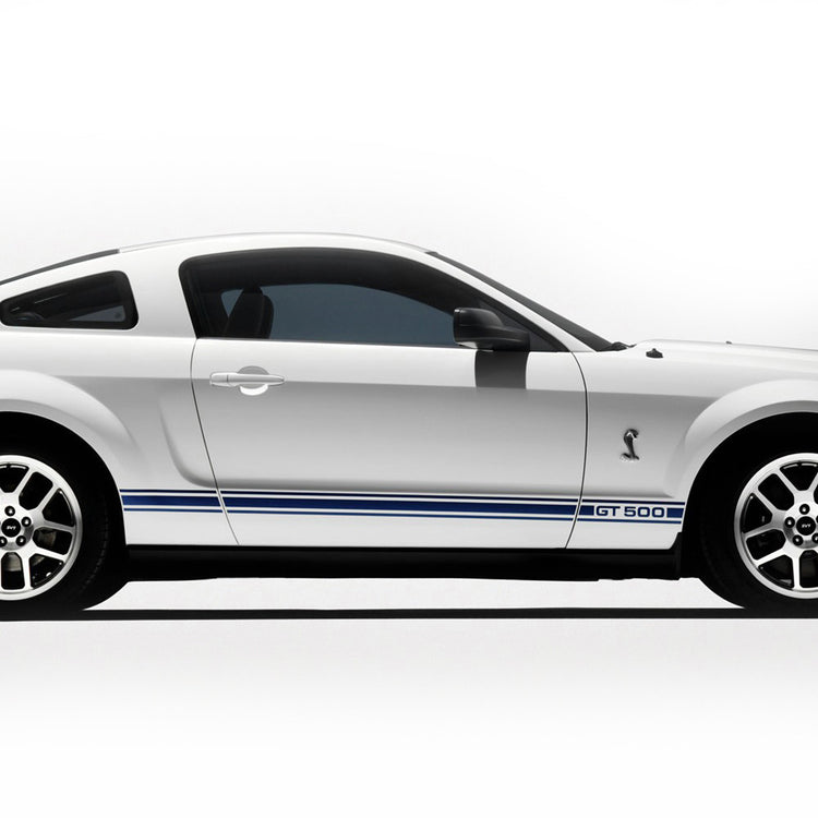 Ford Mustang 2005-2009 GT 500 rocker stripes side body pre-cut set - US Rallystripes