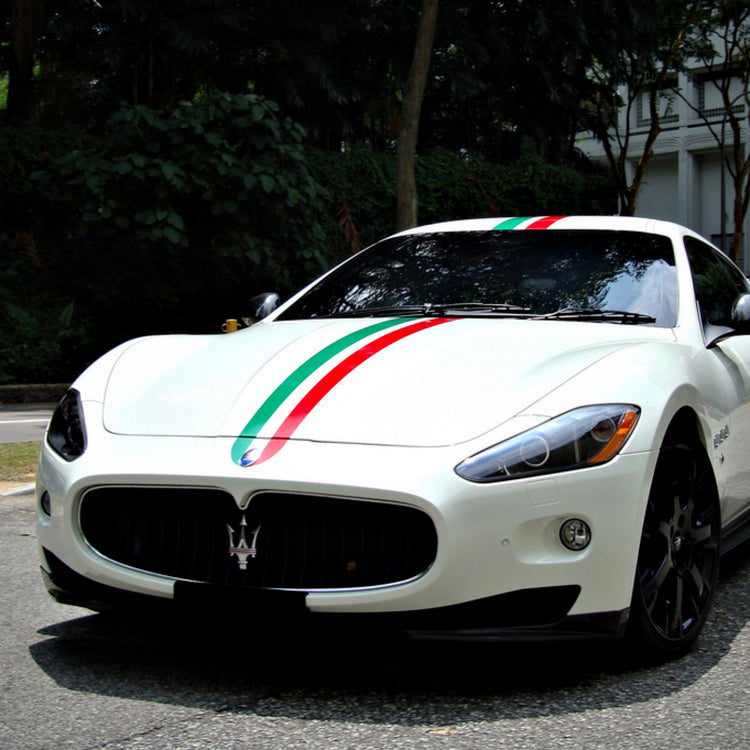 Italian Racing Strips 3M Italy flag racing stripe for Lamborghini Maserati Ferrari car decal ...