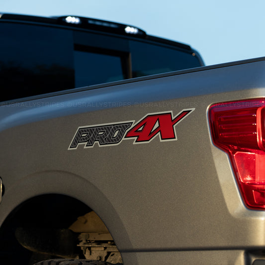 Set of 2: PRO-4X CF full color decal for 2015-2021 Nissan Titan XD