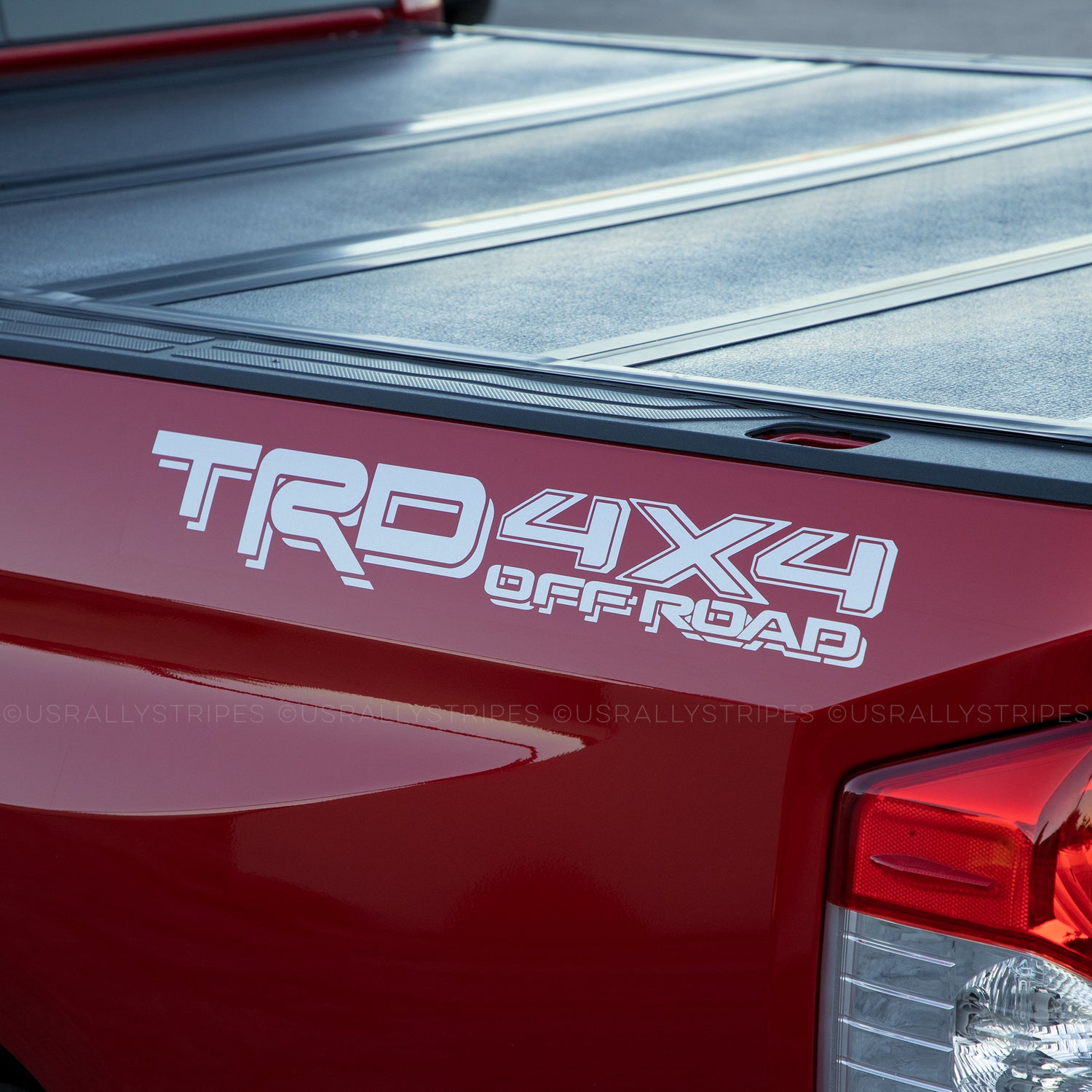 TRD 4x4 off-road decal on Toyota Tundra - Silver grey metallic
