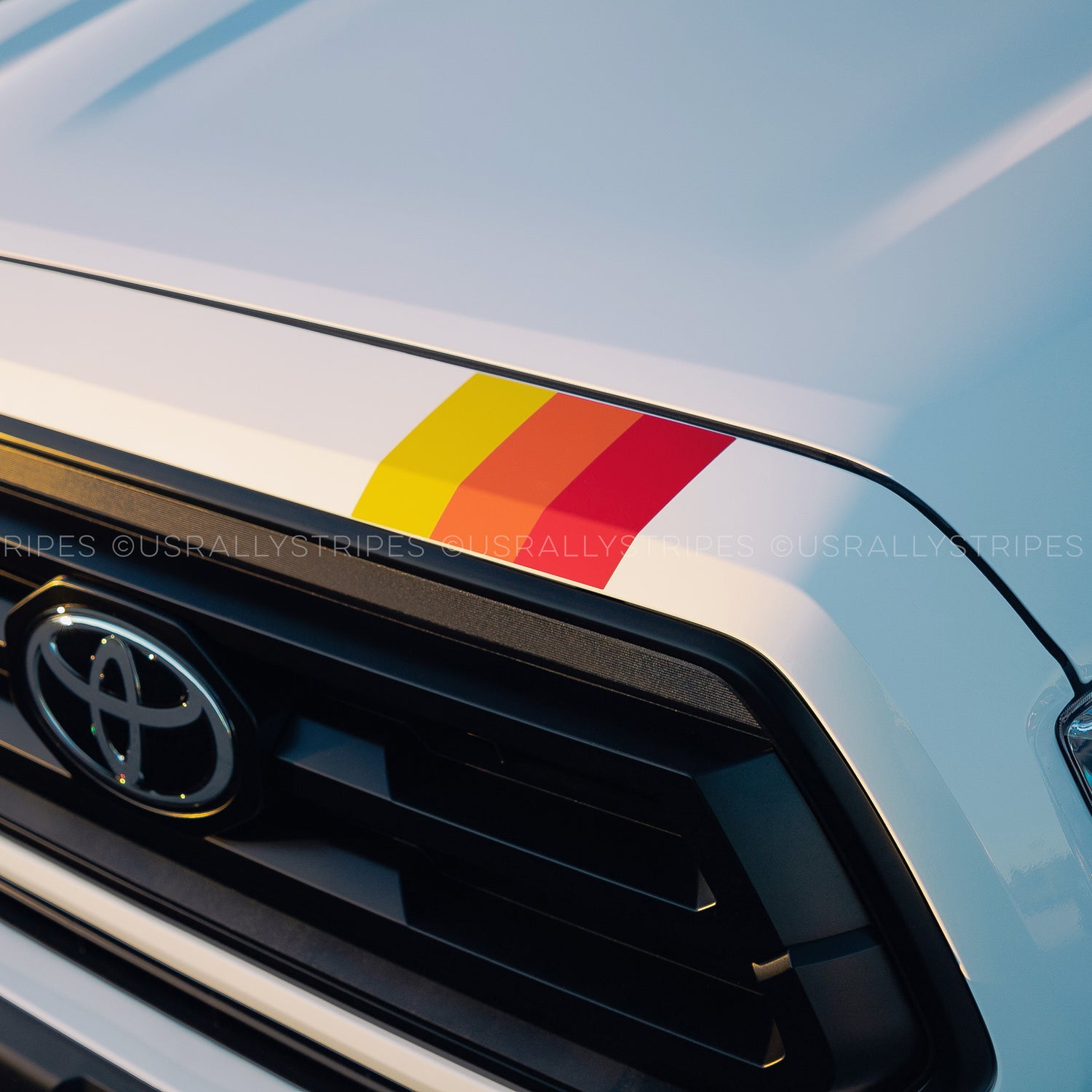 TRD Tri-color stripe top grille pre-cut vinyl sticker 2016-2021 Toyota Tacoma 3rd Gen - US Rallystripes