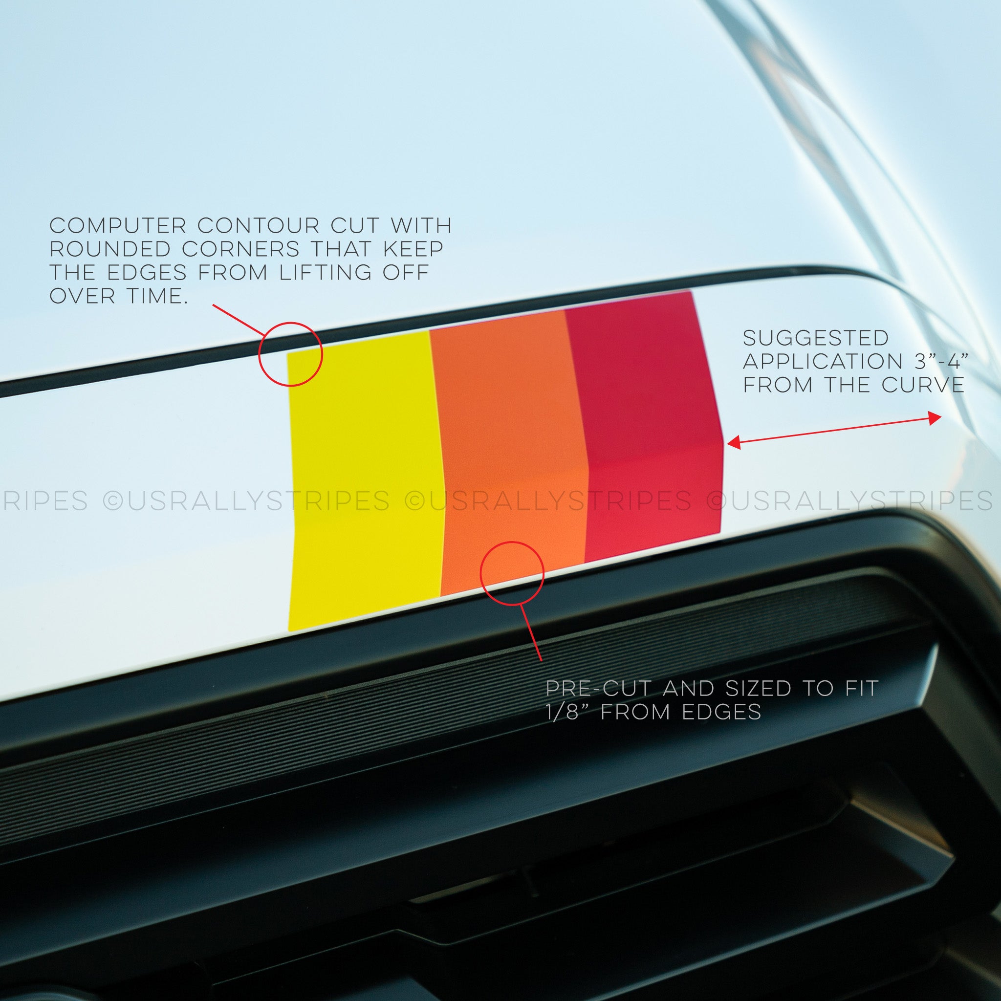 TRD Tri-color top grille pre-cut vinyl sticker fits 2016-2023 Toyota T ...